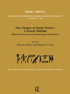 cover image of The Origin of Early Israel-Current Debate